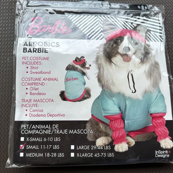 New Aerobics Barbie The Movie Size Small Dog Halloween Costume NWT - Picture 1 of 4